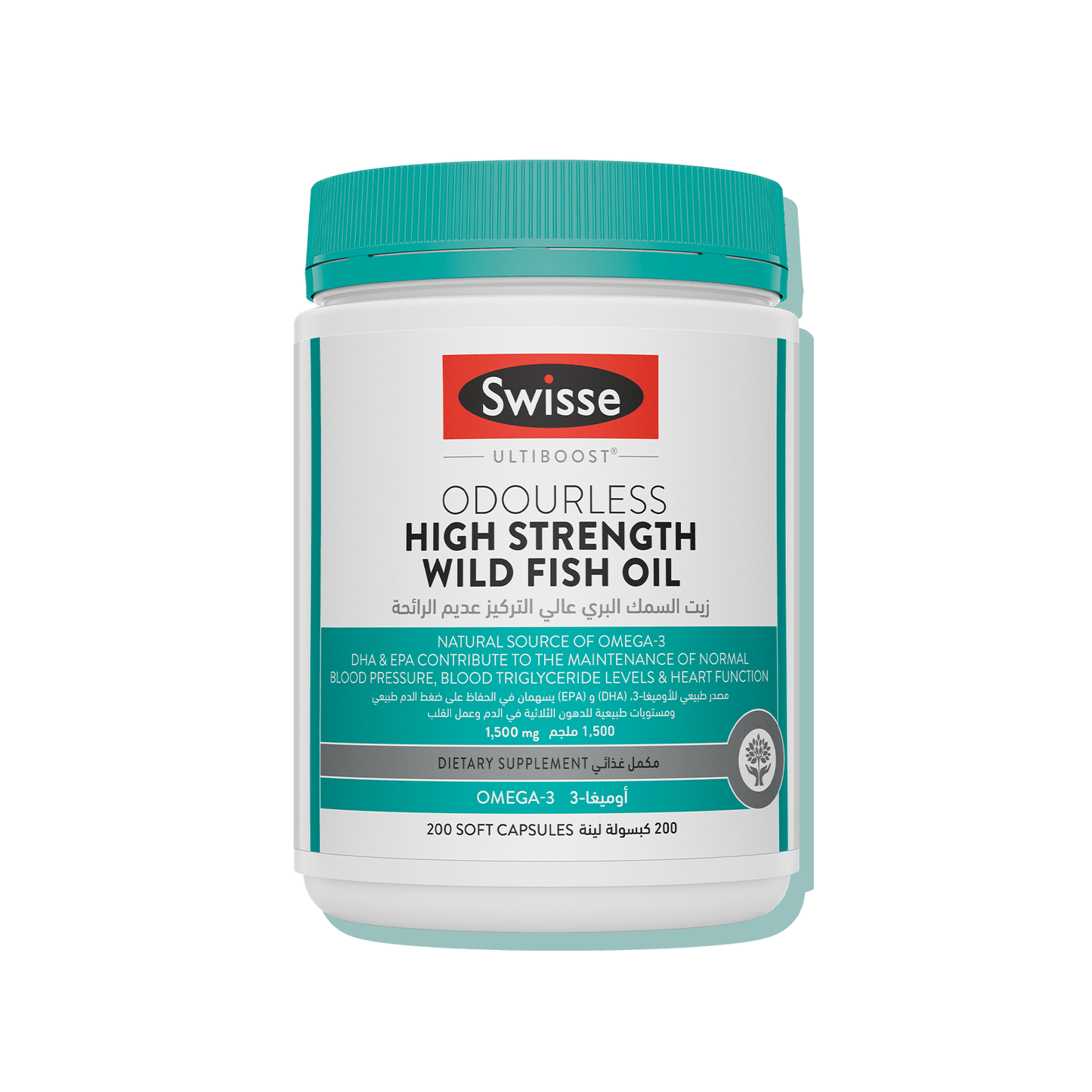 Odourless Wild Fish Oil 1500mg High Strength Omega-3 Supplement Capsules